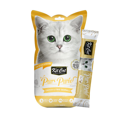 Kit Cat Purr Puree Chicken and Fiber (Hairball) - Pooch Pet Stores LLC