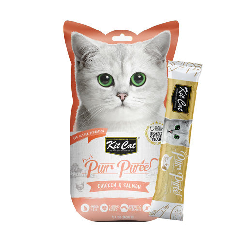 Kit Cat Purr Puree Chicken and Salmon - Pooch Pet Stores LLC