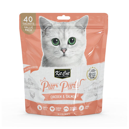 Kit Cat Purr Puree Chicken and Salmon - Pooch Pet Stores LLC