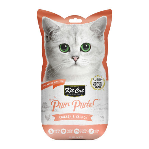 Kit Cat Purr Puree Chicken and Salmon - Pooch Pet Stores LLC