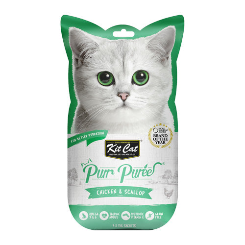 Kit Cat Purr Puree Chicken and Scallop - Pooch Pet Stores LLC