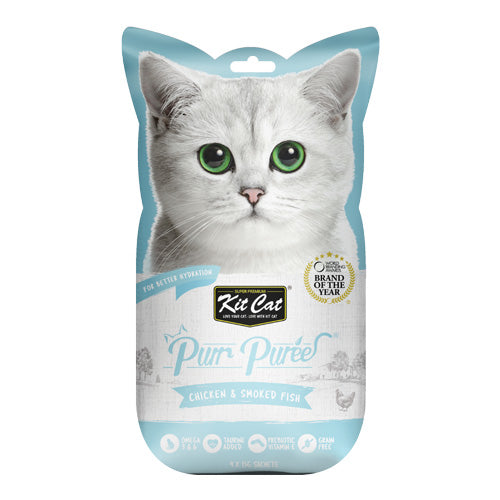 Kit Cat Purr Puree Chicken and Smoked Fish - Pooch Pet Stores LLC