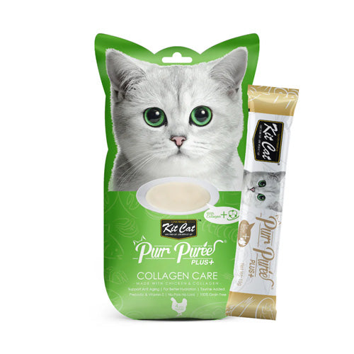 Kit Cat Purr Puree Plus+ Chicken and Collagen Care - Pooch Pet Stores LLC