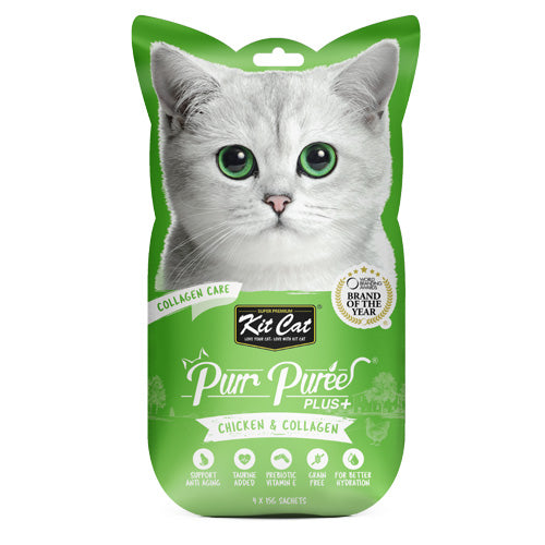 Kit Cat Purr Puree Plus+ Chicken and Collagen Care - Pooch Pet Stores LLC