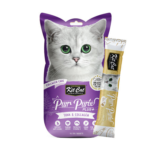 Kit Cat Purr Puree Plus+ Tuna and Collagen Care - Pooch Pet Stores LLC