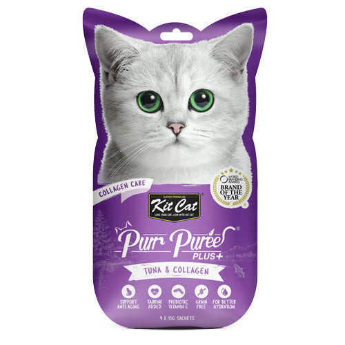 Kit Cat Purr Puree Plus+ Tuna and Collagen Care - Pooch Pet Stores LLC