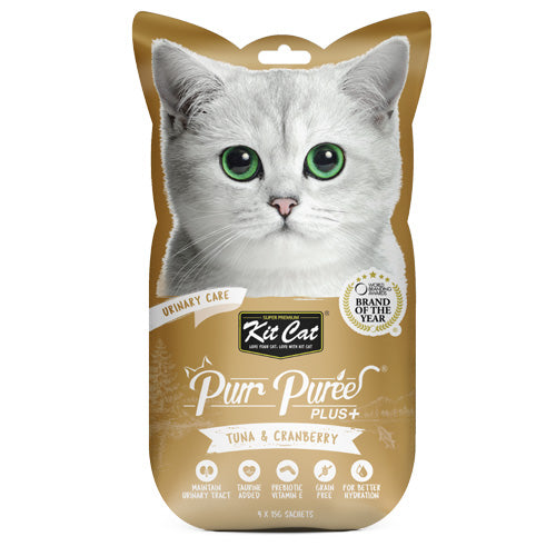 Kit Cat Purr Puree Plus+ Tuna and Cranberry - Pooch Pet Stores LLC