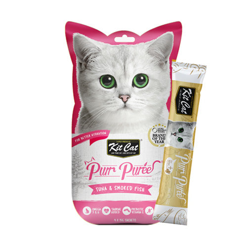 Kit Cat Purr Puree Tuna and Smoked Fish - Pooch Pet Stores LLC