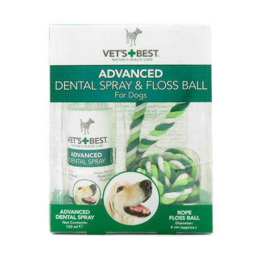 Vet's Best® Advanced Dental spray with Rope floss Ball Kit - Pooch Pet Stores LLC