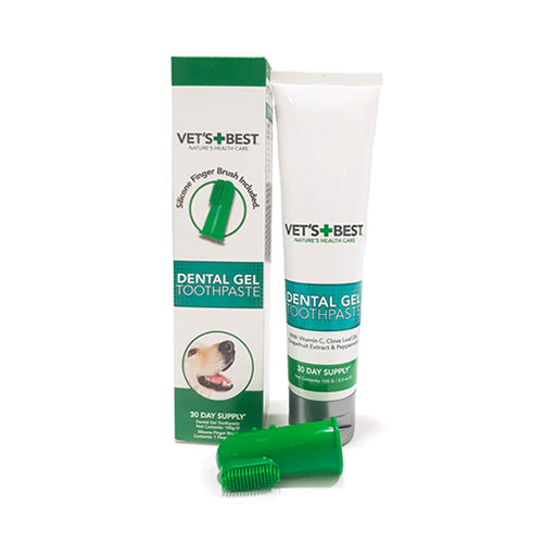 Vet's Best® Dental Gel Toothpaste with Silicone Finger Brush - Pooch Pet Stores LLC