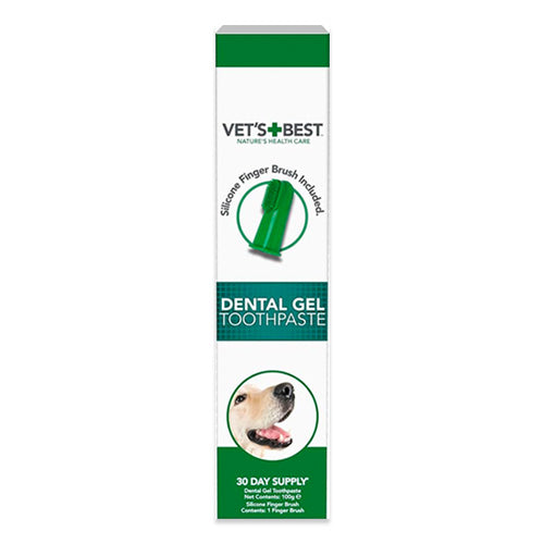 Vet's Best® Dental Gel Toothpaste with Silicone Finger Brush - Pooch Pet Stores LLC