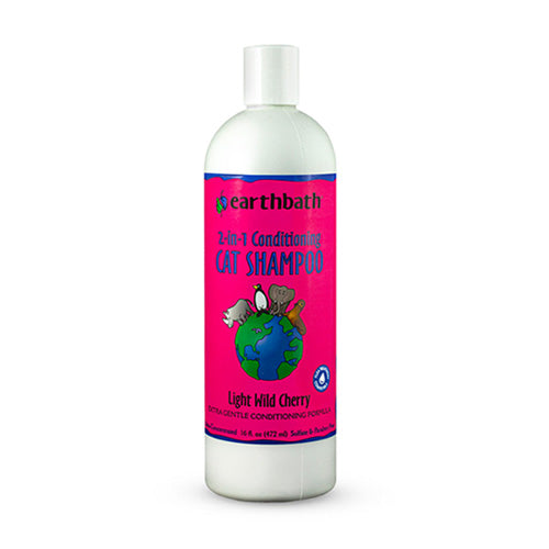 earthbath® 2-in-1 Conditioning Cat Shampoo Light Wild Cherry - Pooch Pet Stores LLC